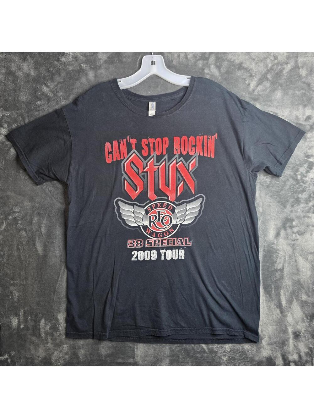 Styx Can't Stop Rockin 2009 Tour Tshirt  Mens Sz L.